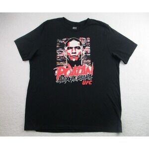 UFC POATAN Alex Pereira T Shirt‎ Mens 2X Black Short Sleeve MMA Kickbox Champion